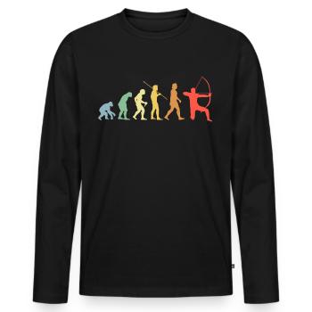 Bow Evolution Retro Archery Archer - Men's Premium Organic Long Sleeve Shirt - black - Front - Nico (187cm)