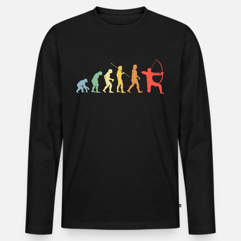 Bogen Evolution Retro Bogenschießen Bogenschütze Männer Premium Bio Langarmshirt