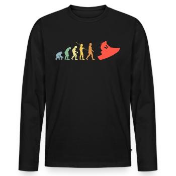Jetski Evolution Retro Watercraft Jet Skier - Men's Premium Organic Long Sleeve Shirt - black - Front - Nico (187cm)