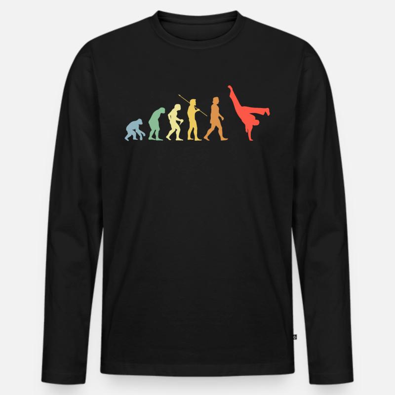 Capoeira Evolution Retro Kampfkunst Kampfsportler - Männer Premium Bio Langarmshirt - Schwarz
