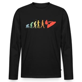 Jetski Evolution Retro Watercraft Jet Skier - Men's Premium Organic Long Sleeve Shirt - black - Front - Nico (187cm)