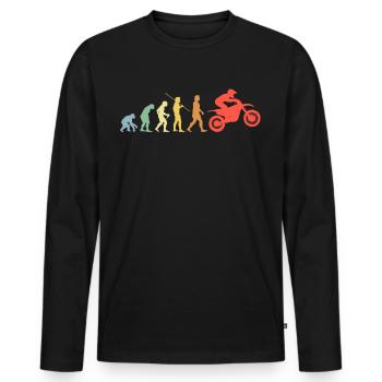 Motocross Evolution Retro Moto Motocross Rider - T-shirt manches longues Premium bio Homme - noir - Devant - Nico (187cm)