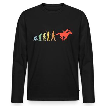 Pferd Und Bogen Evolution Retro Bogenschießen - Männer Premium Bio Langarmshirt - Schwarz - Vorne - Nico (187cm)
