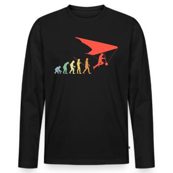 Paragliding Evolution Retro Paraglider Gift - Men's Premium Organic Long Sleeve Shirt - black - Front - Nico (187cm)