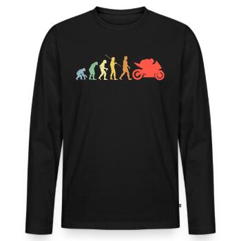 Racing Machine Evolution Retro Motorcycle Gift - Men's Premium Organic Long Sleeve Shirt - black - Front - Nico (187cm)