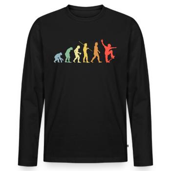 Skateboard Evolution Retro Skateboarding Skater - Männer Premium Bio Langarmshirt - Schwarz - Vorne - Nico (187cm)