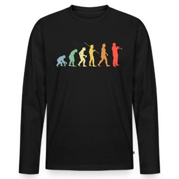 Trumpet Evolution Retro Music Trumpet Player - Men's Premium Organic Long Sleeve Shirt - black - Front - Nico (187cm)