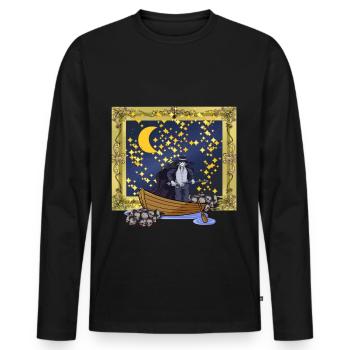 Starry Sky Fantasy Warrior Sword Fight Mort - T-shirt manches longues Premium bio Homme - noir - Devant - Nico (187cm)