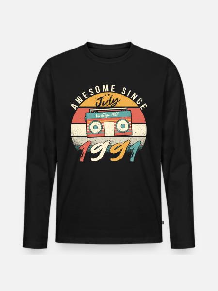 Legendary July 1991 - Men's Premium Organic Long Sleeve Shirt - black