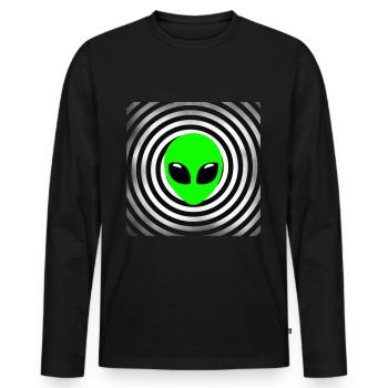 Alien Tshirt UFO Alien Children Mars Gentlemen - Men's Premium Organic Long Sleeve Shirt - black - Front - Nico (187cm)