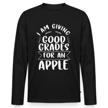 École d’enseignant Enseignant Gift Class École primaire - T-shirt manches longues Premium bio Homme - noir - Devant - Nico (187cm)