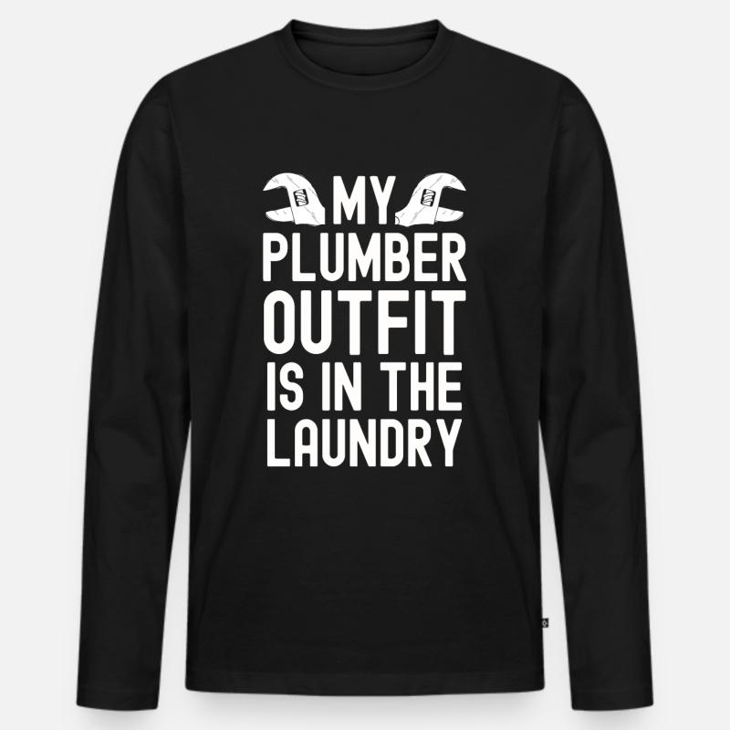 Klempner - Männer Premium Bio Langarmshirt - Schwarz