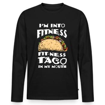 Taco Tuesday Torero Salsa Latino Mexican Nacho - Men's Premium Organic Long Sleeve Shirt - black - Front - Nico (187cm)