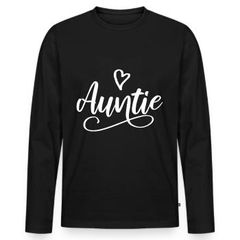 Aunt - Men's Premium Organic Long Sleeve Shirt - black - Front - Nico (187cm)