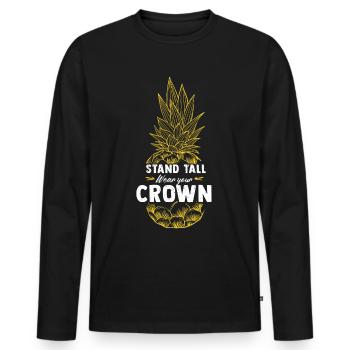 Pineapple Hawaii Gift Fruit Fruit Pineapple Fruit - Men's Premium Organic Long Sleeve Shirt - black - Front - Nico (187cm)