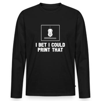 3D-Drucker Druckmaschine Technik Technologie Hobby - Männer Premium Bio Langarmshirt - Schwarz - Vorne - Nico (187cm)