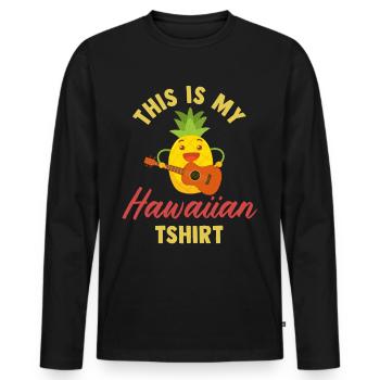 Tshirt à l’ananas Hommes Enfants Femmes Hawaii - T-shirt manches longues Premium bio Homme - noir - Devant - Nico (187cm)