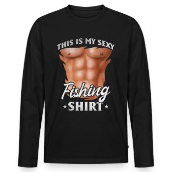C'est ma chemise de pêche sexy pêcheur pêche drôle - T-shirt manches longues Premium bio Homme - noir - Devant - Nico (187cm)