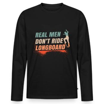 Skater Skateboard Cadeau Halfpipe Sk8 Ollie - T-shirt manches longues Premium bio Homme - noir - Devant - Nico (187cm)