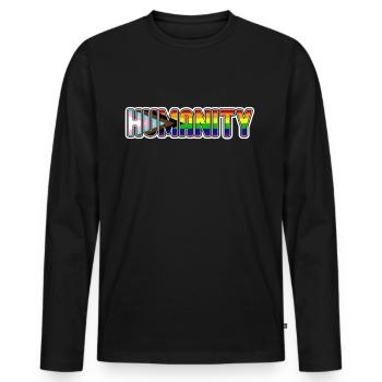 Transgenre - T-shirt manches longues Premium bio Homme - noir - Devant - Nico (187cm)