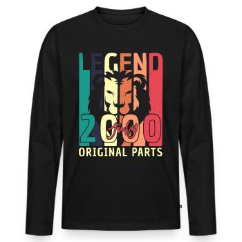 Gift for July 2000 - Men's Premium Organic Long Sleeve Shirt - black - Front - Nico (187cm)