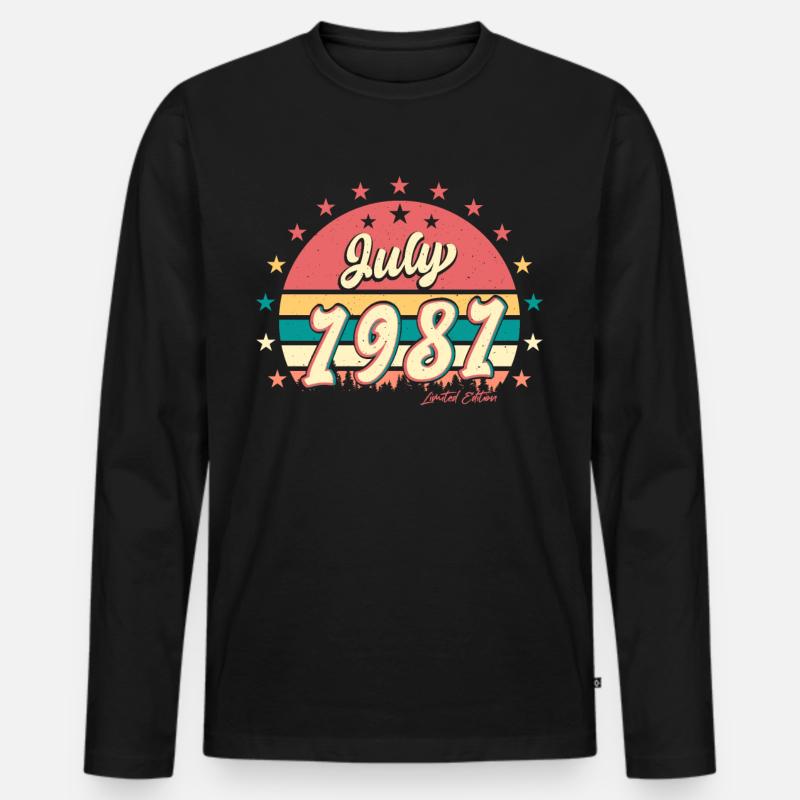 Geboren Im Juli 1981 - Männer Premium Bio Langarmshirt - Schwarz
