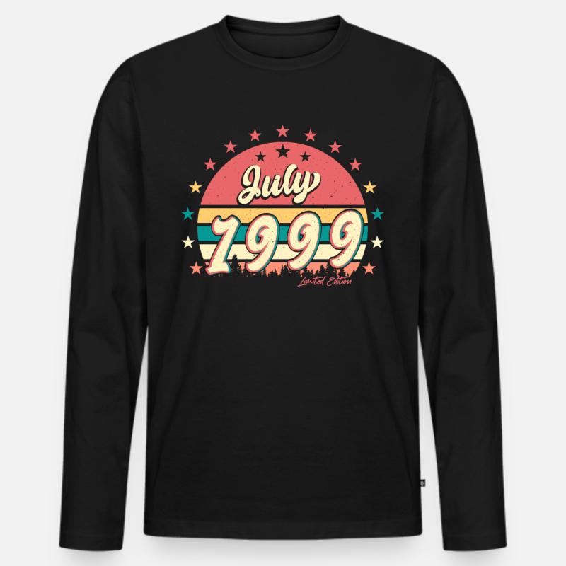 Bestes Lebensjahr Juli 1999 - Männer Premium Bio Langarmshirt - Schwarz