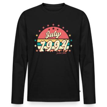 Baujahr 1994 Im Juli - Männer Premium Bio Langarmshirt - Schwarz - Vorne - Nico (187cm)