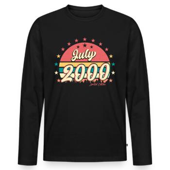 Meilleure année de vie Juillet 2000 - T-shirt manches longues Premium bio Homme - noir - Devant - Nico (187cm)