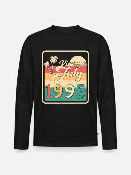 Geschenkidee 1995 Juli - Männer Premium Bio Langarmshirt - Schwarz