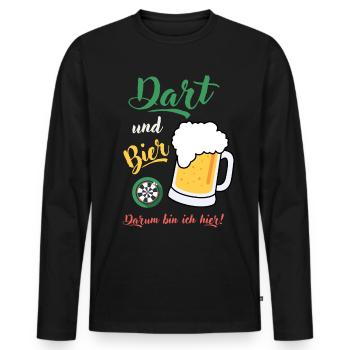 Dart und Bier Dartspieler Dartspruch Geschenk Spaß - Männer Premium Bio Langarmshirt - Schwarz - Vorne - Nico (187cm)