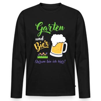 Garten und Bier Hobbygärtner Gartenbau Geschenk - Männer Premium Bio Langarmshirt - Schwarz - Vorne - Nico (187cm)