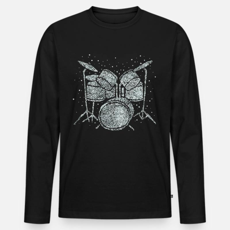 Schlagzeug Schalgzeuger Drumming Drumset - Männer Premium Bio Langarmshirt - Schwarz