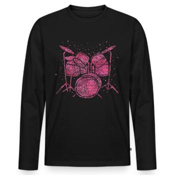 Batterie Batteur Batterie - T-shirt manches longues Premium bio Homme - noir - Devant - Nico (187cm)