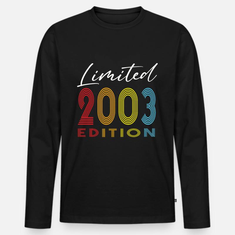 Limited Edition 2003 - Männer Premium Bio Langarmshirt - Schwarz