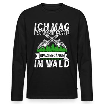 Holzfäller Förster - Männer Premium Bio Langarmshirt - Schwarz - Vorne - Nico (187cm)