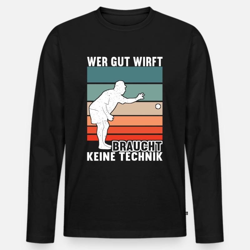 Boule Petanque - Männer Premium Bio Langarmshirt - Schwarz