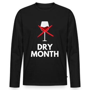DRY MONTH RED WINE - T-shirt manches longues Premium bio Homme - noir - Devant - Nico (187cm)