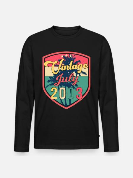 Original July 2003 - Men's Premium Organic Long Sleeve Shirt - black