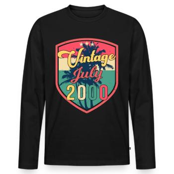 Original Juli 2000 - Männer Premium Bio Langarmshirt - Schwarz - Vorne - Nico (187cm)