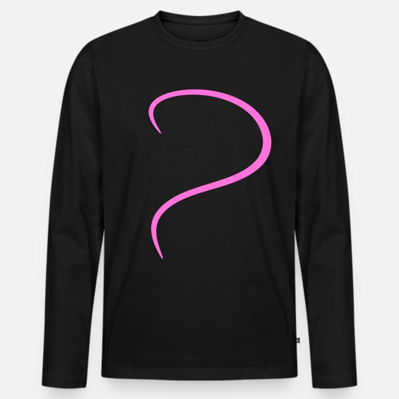 Pinkes Halbes Herz Design - Männer Premium Bio Langarmshirt - Schwarz