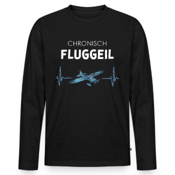 Fluggeil Modellflugzeuge Modellfliegen - Männer Premium Bio Langarmshirt - Schwarz - Vorne - Nico (187cm)