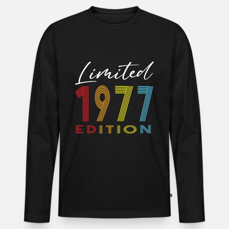 Limited Edition 1977 - Männer Premium Bio Langarmshirt - Schwarz