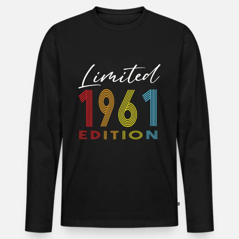 Limited Edition 1961 - Männer Premium Bio Langarmshirt - Schwarz