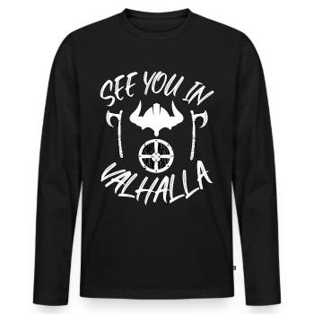 See you in VALHALLA - T-shirt manches longues Premium bio Homme - noir - Devant - Nico (187cm)