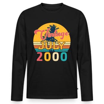 Baujahr Juli 2000 - Männer Premium Bio Langarmshirt - Schwarz - Vorne - Nico (187cm)