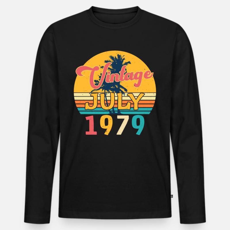 Im Juli 1979 Geboren - Männer Premium Bio Langarmshirt - Schwarz
