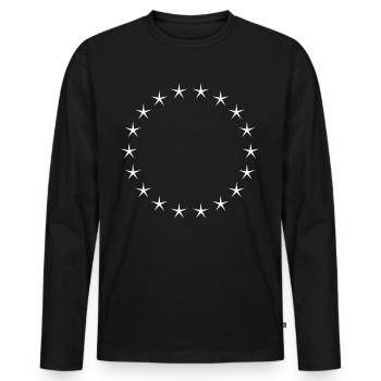 Cool Star Circle White - Men's Premium Organic Long Sleeve Shirt - black - Front - Nico (187cm)