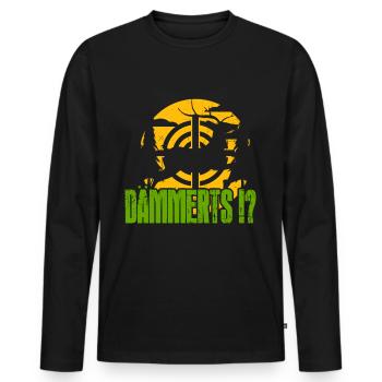 Dämmerts Jagd Spruch - Hirsch Zielscheibe Jäger - Männer Premium Bio Langarmshirt - Schwarz - Vorne - Nico (187cm)