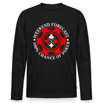 Prédiction du week-end 100% chance au Poker Casino - T-shirt manches longues Premium bio Homme - noir - Devant - Nico (187cm)
